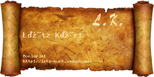 Létz Kürt névjegykártya